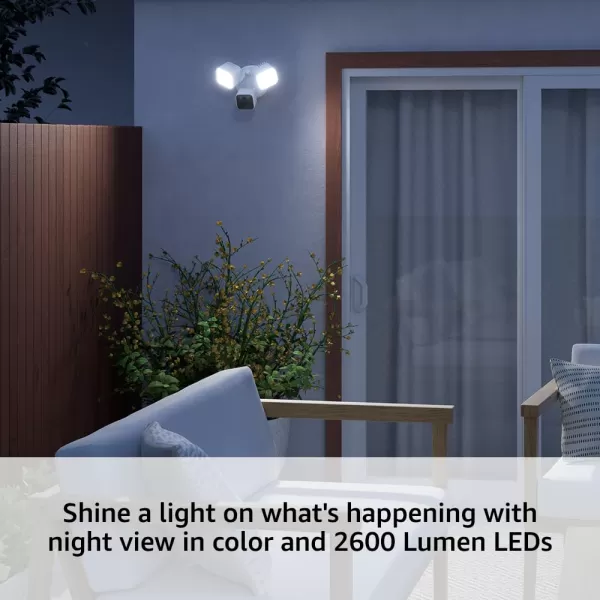 Blink Wired Floodlight Camera With 1Year Subscription  Smart security camera 2600 lumens HD live view person detection builtin siren Works with Alexa  1 camera WhiteWhite