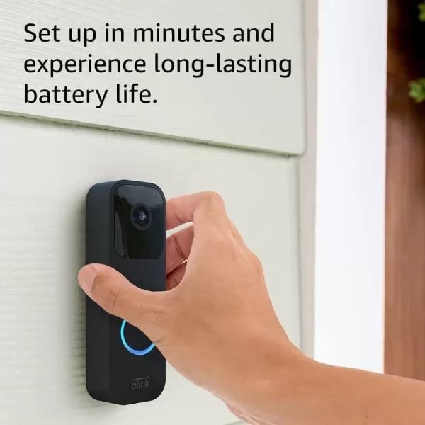 Free Blink Video Doorbell With 1Year Subscription  Twoway audio HD video motion and chime app alerts Works with Alexa  wired or wirefree Black