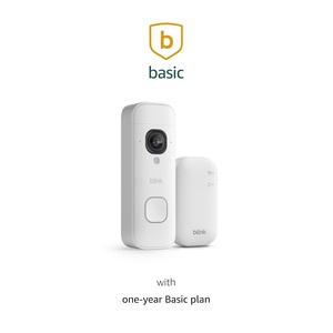 image:imageBlink Video Doorbell 2K newest model with1Year Basic plan Headtotoe HD view twoyear battery life and simple setup Sync Module Core included  System White