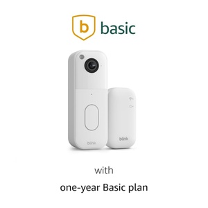image:imageBlink Video Doorbell with 1Year Basic plan  Headtotoe HD view twoyear battery life and simple setup Sync Module Core included  System White