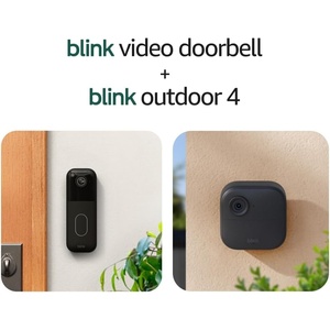 image:imageBlink Video Doorbell  Outdoor 4  Wireless smart security cameras headtotoe HD view twoyear battery life Sync Module Core included  3 camera system  Video Doorbell