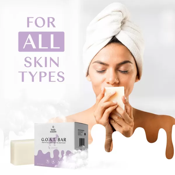 Body Restore Goat Milk Soap with Coconut Oil ampamp Shea Butter Lavender 3 Pack For Dry Sensitive Itchy Skin All Natural Rich In Vitamins Soap Bar for Women Men Kids ampamp Baby