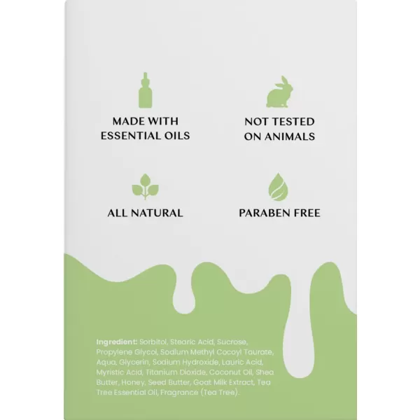 Body Restore Goat Milk Soap with Coconut Oil ampamp Shea Butter Tea Tree 2 Pack For Dry Sensitive Itchy Skin All Natural Rich In Vitamins Soap Bar for Women Men Kids ampamp Baby