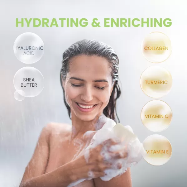Body Restore Kojic Acid Soap Eucalyptus 3 Pack with Vitamin CE Shea Butter Collagen Hyaluronic Acid Turmeric Retinol For Dark Spots All Natural Soap Bar Paraben FreeTea Tree