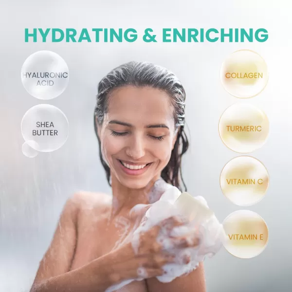 Body Restore Kojic Acid Soap Eucalyptus 3 Pack with Vitamin CE Shea Butter Collagen Hyaluronic Acid Turmeric Retinol For Dark Spots All Natural Soap Bar Paraben FreeEucalyptus