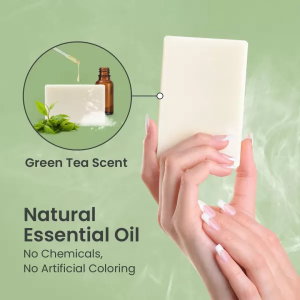 Body Restore Kojic Acid Soap Green Tea 2 Pack with Vitamin CE Shea Butter Collagen Hyaluronic Acid Turmeric Retinol For Dark Spots All Natural Soap Bar Paraben Free5 Ounce Pack of 2
