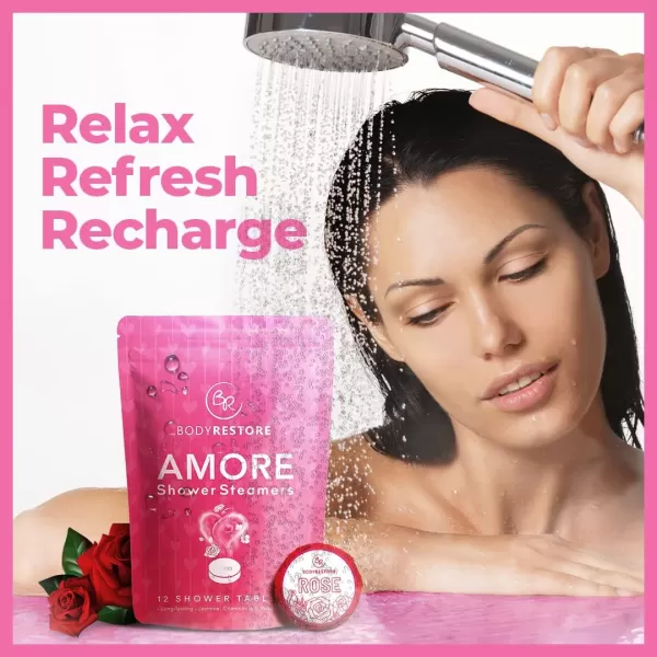 Body Restore Shower Steamers Aromatherapy 15 Packs x 2  Gifts for Mom Gifts for Women ampamp Men Shower Bath Bombs Citrus Grove Rose Essential Oils Stress Relief