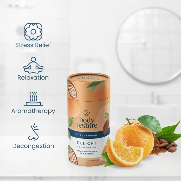 Body Restore Shower Steamers Aromatherapy 6 Pack  Relaxation Birthday Gifts for Women and Men Travel Essentials Stress Relief and Self Care  LavenderCocoa Orange