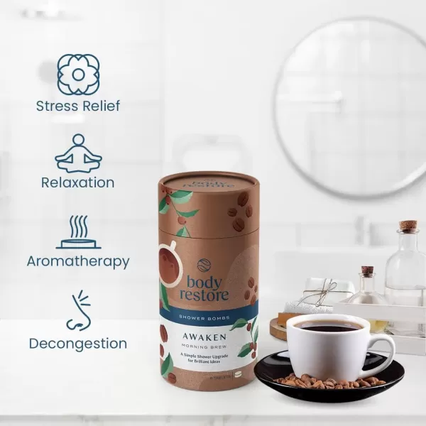 Body Restore Shower Steamers Aromatherapy 6 Pack  Relaxation Birthday Gifts for Women and Men Travel Essentials Stress Relief and Self Care  LavenderCoffee