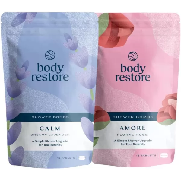 Body Restore Shower Steamers Aromatherapy 15 Packs x 2 Gifts for Mom Gifts for Women ampamp Men Shower Bath Bombs Lavender Rose Essential Oils Stress Relief