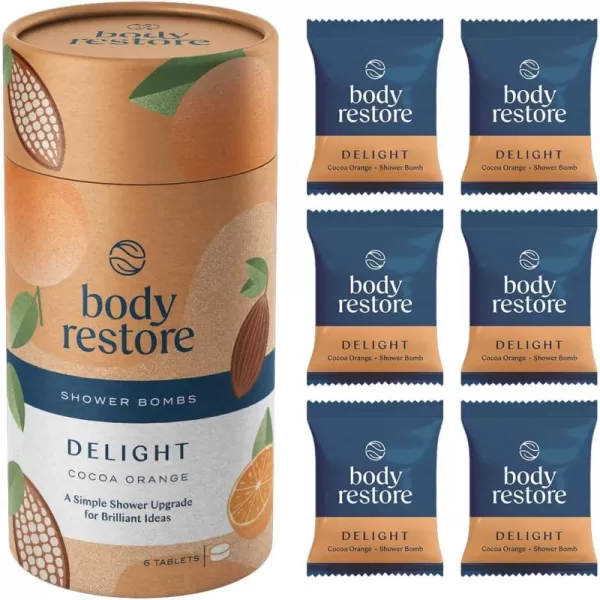 Body Restore Shower Steamers Aromatherapy 6 Pack  Relaxation Birthday Gifts for Women and Men Travel Essentials Stress Relief and Self Care  LavenderCocoa Orange