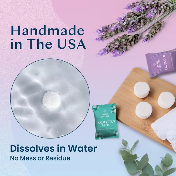 Body Restore Shower Steamers Aromatherapy 15 Pack  Relaxation Birthday Gifts for Women and Men Travel Essentials Stress Relief and Self Care  LavenderVariety