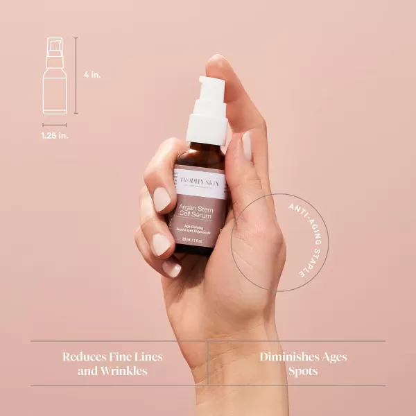 Trophy Skin Argan Stem Cell Serum  Topical AgeDefying Skin Hydrator with Hyaluronic Acid and Argan Oil to Soothe Nourish and Rejuvenate Face for Moisturized and Glowing Skin  30 mL1 Fl Oz Pack of 1