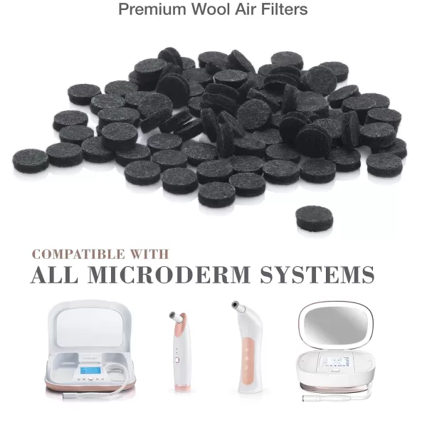 Trophy Skin Replacement Filters  Round Wool Air Filters  fits Trophy Skin Microdermabrasion Kit  100 pack