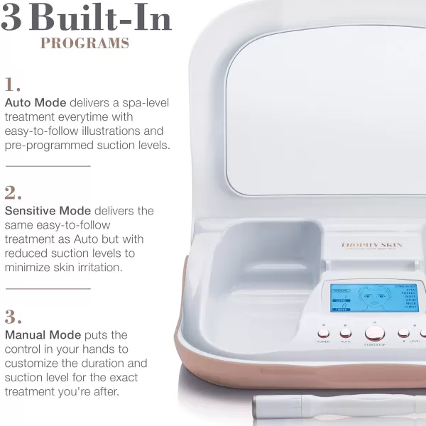 Trophy Skin MicrodermMD  At Home Microdermabrasion Kit  Anti Aging and Acne Treatment  Contains Real Diamond and Pore Extractor Tips to Rejuvenate Skin and Reduce Acne Scars  BlushWhite