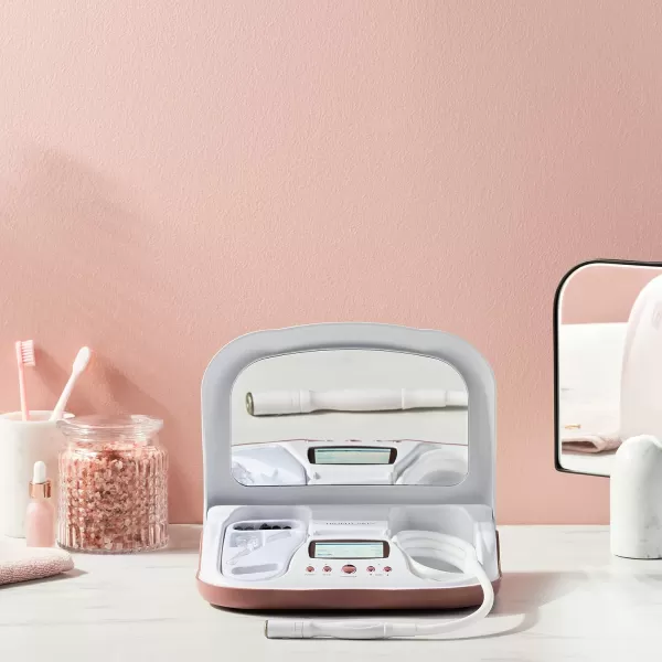 Trophy Skin MicrodermMD  At Home Microdermabrasion Kit  Anti Aging and Acne Treatment  Contains Real Diamond and Pore Extractor Tips to Rejuvenate Skin and Reduce Acne Scars  BlushWhite
