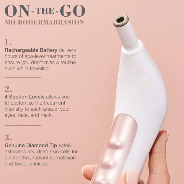 Trophy Skin RejuvadermMD  Microdermabrasion Machine OnTheGo  Facial Exfoliation with Real Diamond Tip for Radiant and Youthful Skin
