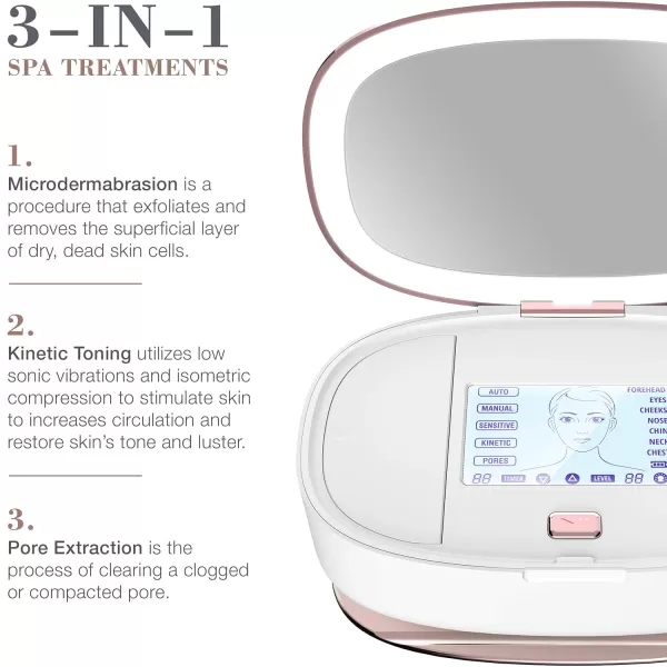 Trophy Skin UltradermMD  3 in 1 Home Spa Microdermabrasion  Deep Skin Exfoliator Machine with Real Diamond and Pore Extractor Tips  Rejuvenate Face Skin and Even Out Skin Tone  WhiteWhite