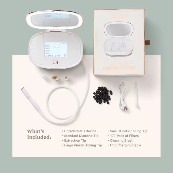 Trophy Skin UltradermMD  3 in 1 Home Spa Microdermabrasion  Deep Skin Exfoliator Machine with Real Diamond and Pore Extractor Tips  Rejuvenate Face Skin and Even Out Skin Tone  WhiteBlush