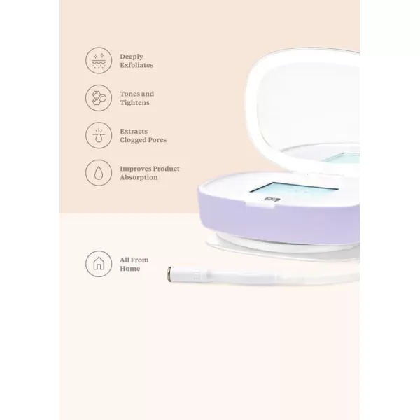 Trophy Skin UltradermMD  3 in 1 Home Spa Microdermabrasion  Deep Skin Exfoliator Machine with Real Diamond and Pore Extractor Tips  Rejuvenate Face Skin and Even Out Skin Tone  WhiteLilac