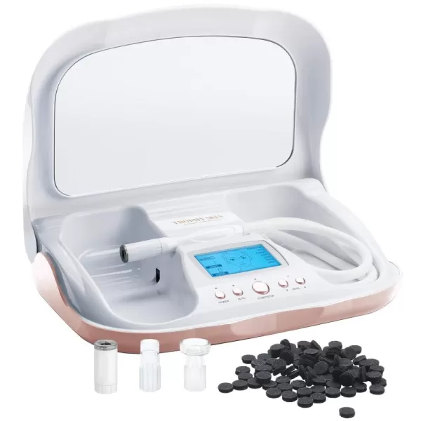 Trophy Skin MicrodermMD  At Home Microdermabrasion Kit  Anti Aging and Acne Treatment  Contains Real Diamond and Pore Extractor Tips to Rejuvenate Skin and Reduce Acne Scars  BlushWhite