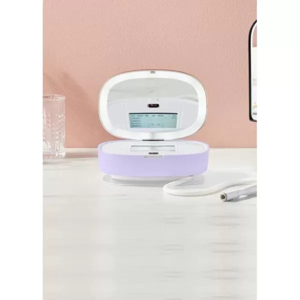 Trophy Skin UltradermMD  3 in 1 Home Spa Microdermabrasion  Deep Skin Exfoliator Machine with Real Diamond and Pore Extractor Tips  Rejuvenate Face Skin and Even Out Skin Tone  WhiteLilac
