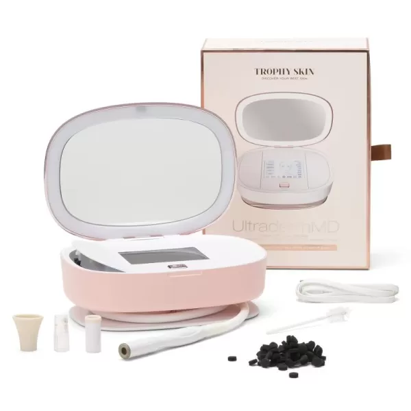 Trophy Skin UltradermMD  3 in 1 Home Spa Microdermabrasion  Deep Skin Exfoliator Machine with Real Diamond and Pore Extractor Tips  Rejuvenate Face Skin and Even Out Skin Tone  WhiteBlush
