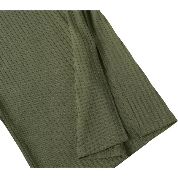 Urban CoCo Elastic Skinny High Waist Solid Ribbed Knit Office Pencil SkirtArmy Green