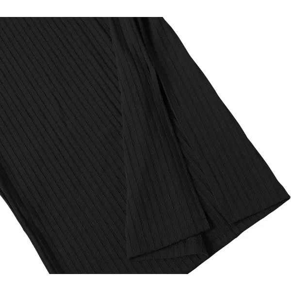 Urban CoCo Elastic Skinny High Waist Solid Ribbed Knit Office Pencil SkirtBlack