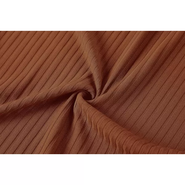 Urban CoCo Elastic Skinny High Waist Solid Ribbed Knit Office Pencil SkirtBurnt Brick