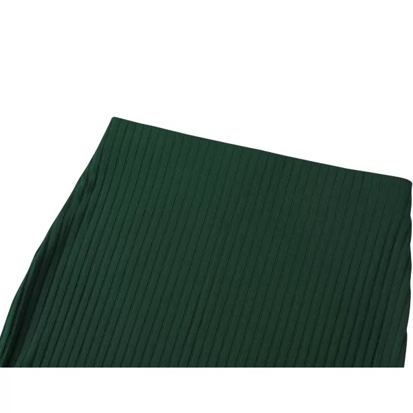 Urban CoCo Elastic Skinny High Waist Solid Ribbed Knit Office Pencil SkirtDark Green