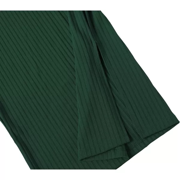 Urban CoCo Elastic Skinny High Waist Solid Ribbed Knit Office Pencil SkirtDark Green