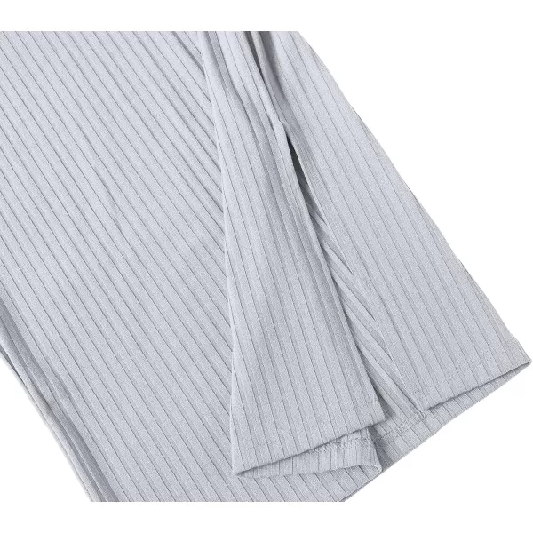 Urban CoCo Elastic Skinny High Waist Solid Ribbed Knit Office Pencil SkirtLight Gray