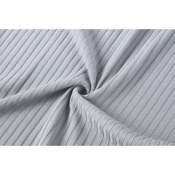 Urban CoCo Elastic Skinny High Waist Solid Ribbed Knit Office Pencil SkirtLight Gray