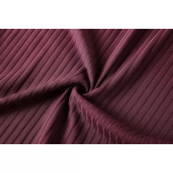 Urban CoCo Elastic Skinny High Waist Solid Ribbed Knit Office Pencil SkirtMaroon