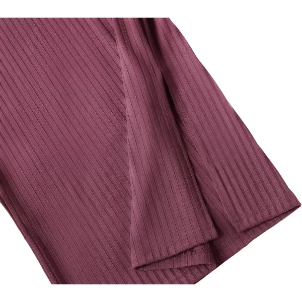 Urban CoCo Elastic Skinny High Waist Solid Ribbed Knit Office Pencil SkirtMaroon