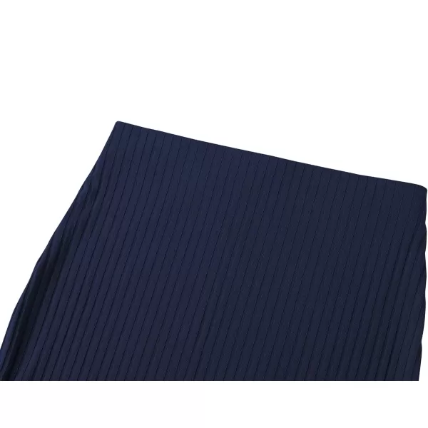 Urban CoCo Elastic Skinny High Waist Solid Ribbed Knit Office Pencil SkirtNavy Blue