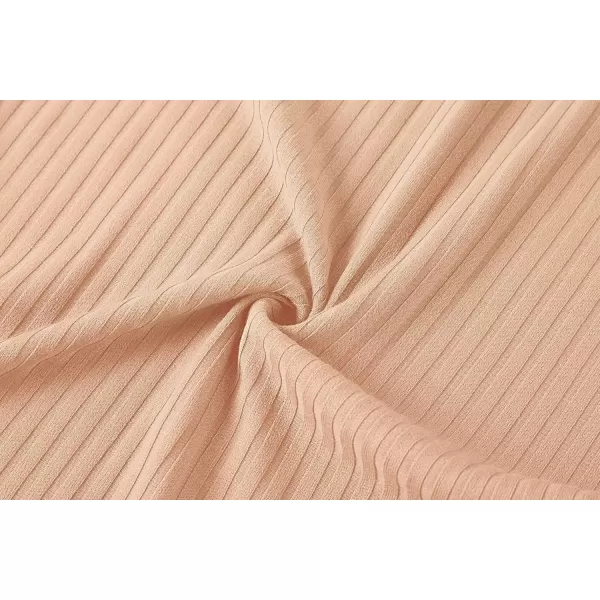 Urban CoCo Elastic Skinny High Waist Solid Ribbed Knit Office Pencil SkirtNude