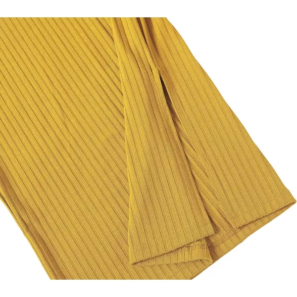 Urban CoCo Elastic Skinny High Waist Solid Ribbed Knit Office Pencil SkirtTurmeric