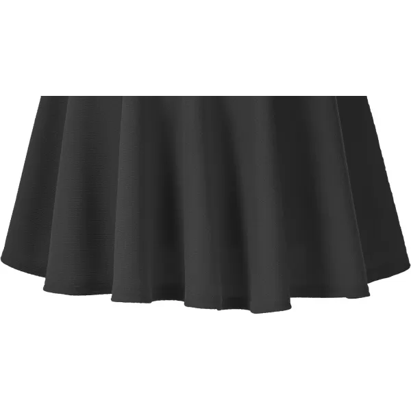 Urban CoCo Womens Basic Midi Skirt Versatile Stretchy Flared Casual High Waisted SkirtBlack
