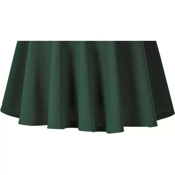 Urban CoCo Womens Basic Midi Skirt Versatile Stretchy Flared Casual High Waisted SkirtGreen