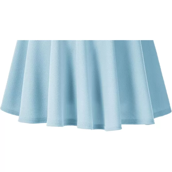 Urban CoCo Womens Basic Midi Skirt Versatile Stretchy Flared Casual High Waisted SkirtLight Blue