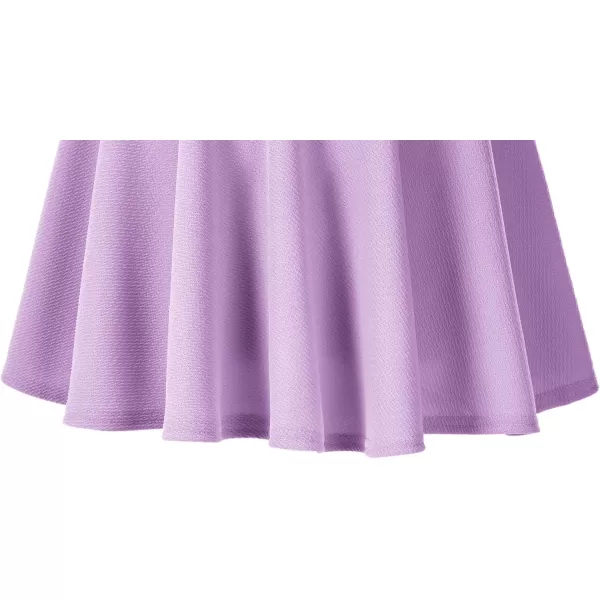 Urban CoCo Womens Basic Midi Skirt Versatile Stretchy Flared Casual High Waisted SkirtLilac