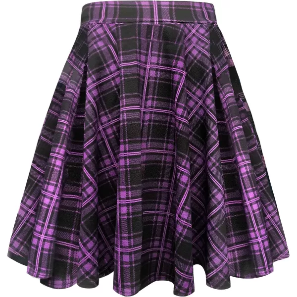 Urban CoCo Womens Basic Midi Skirt Versatile Stretchy Flared Casual High Waisted SkirtLong10