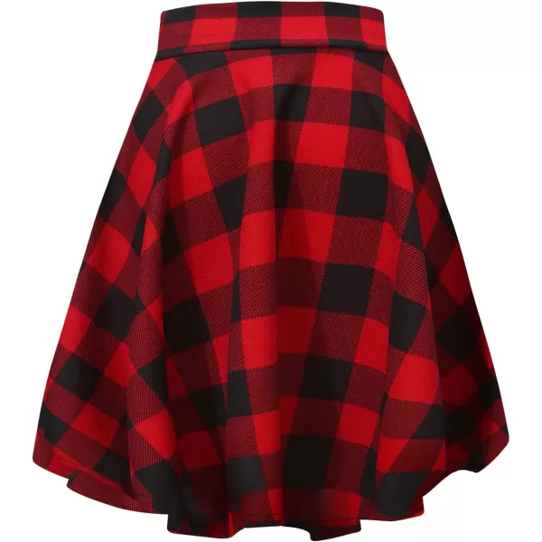 Urban CoCo Womens Basic Midi Skirt Versatile Stretchy Flared Casual High Waisted SkirtLong11