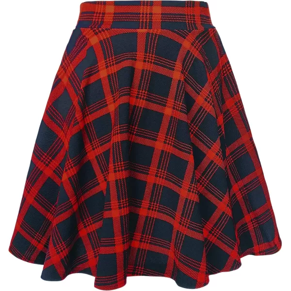 Urban CoCo Womens Basic Midi Skirt Versatile Stretchy Flared Casual High Waisted SkirtLong12