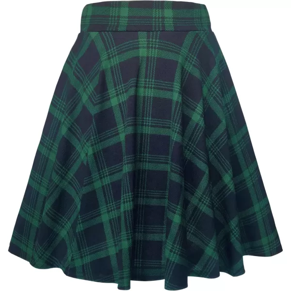 Urban CoCo Womens Basic Midi Skirt Versatile Stretchy Flared Casual High Waisted SkirtLong13