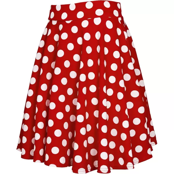 Urban CoCo Womens Basic Midi Skirt Versatile Stretchy Flared Casual High Waisted SkirtLong3