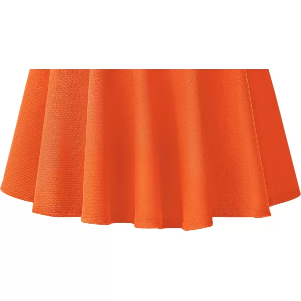Urban CoCo Womens Basic Midi Skirt Versatile Stretchy Flared Casual High Waisted SkirtOrange