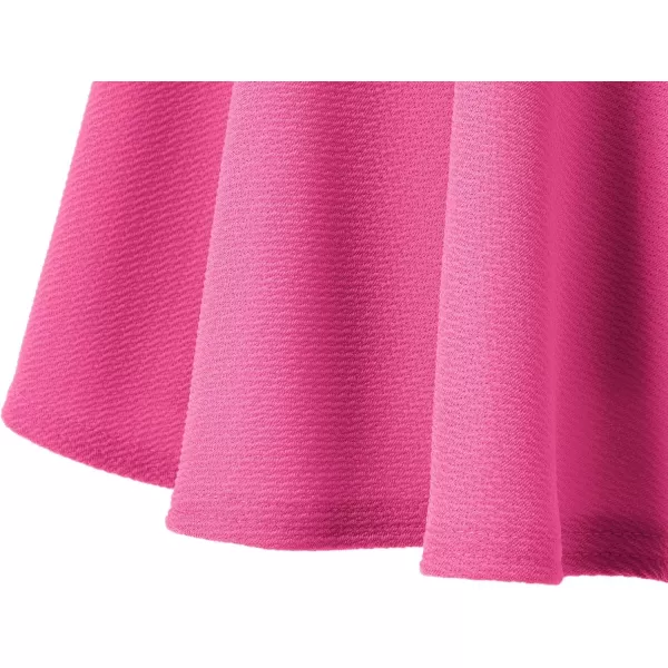 Urban CoCo Womens Basic Midi Skirt Versatile Stretchy Flared Casual High Waisted SkirtRose